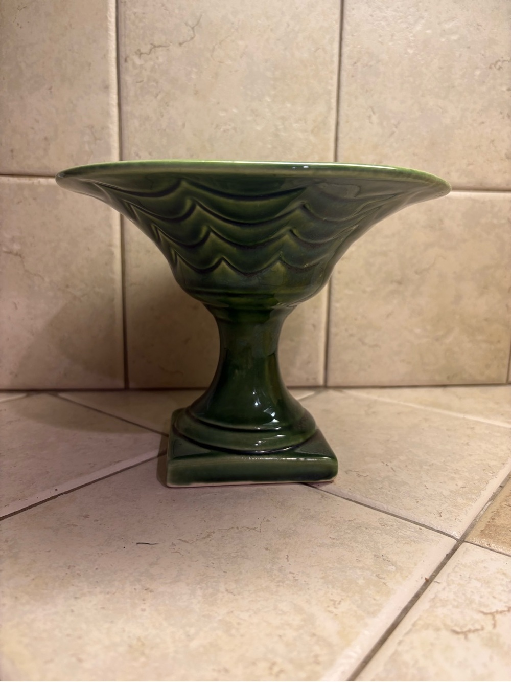 J.W. McCoy Pottery pedestal/compote